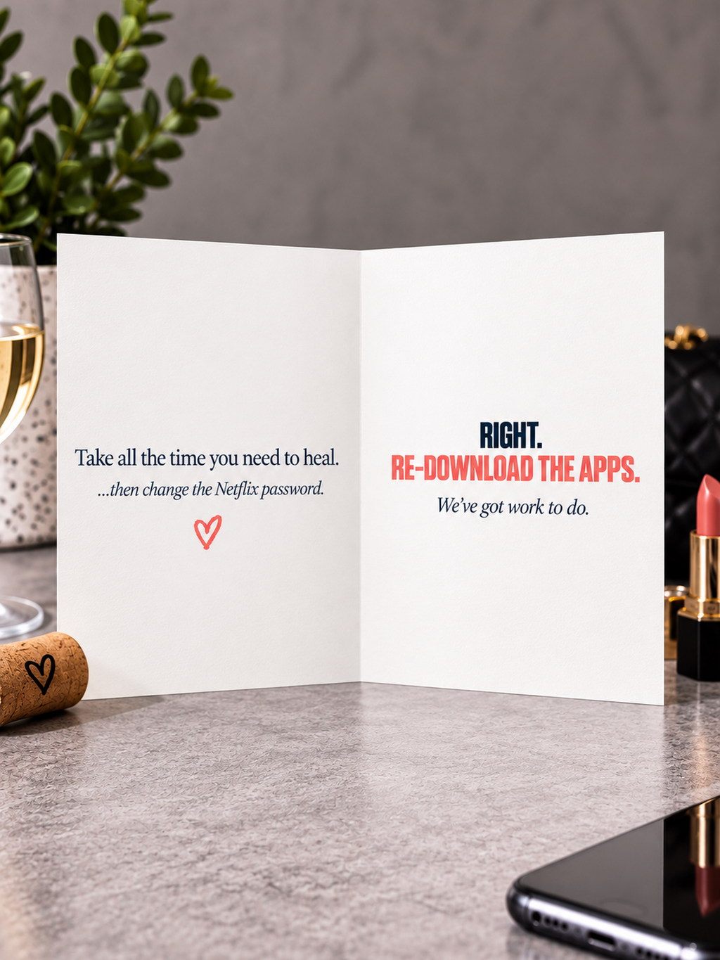 Break Up Congratulations Card - You Left Him. Fucking Finally.