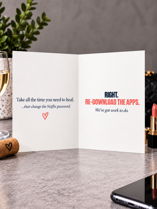 Break Up Congratulations Card - You Left Him. Fucking Finally.